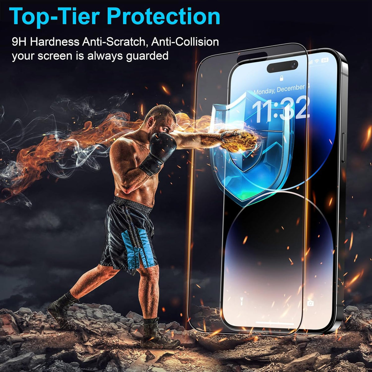 Mothca 2 Pack Matte Glass Screen Protector for iPhone 14 Pro 6.1-inch [Auto Fit Box Dust-Free] Edge to Edge Full Coverage Anti-Glare & Anti-Fingerprint Tempered Glass, Bubble Free, Smooth as Silk