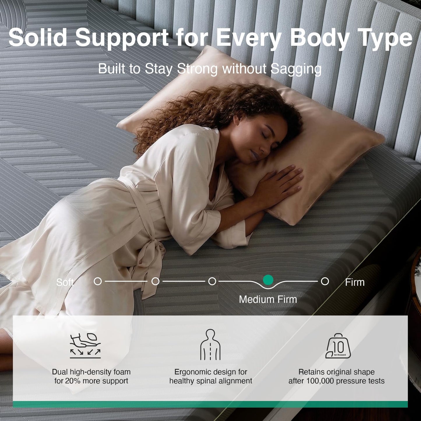 Novilla 14 Inch Queen Mattress, Queen Memory Foam Mattress with AiryFlow Cooling System for Cool Night, Pressure Relief, Ergonomic Support for Spinal Alignment, CertiPUR-US Certified, Medium Firm