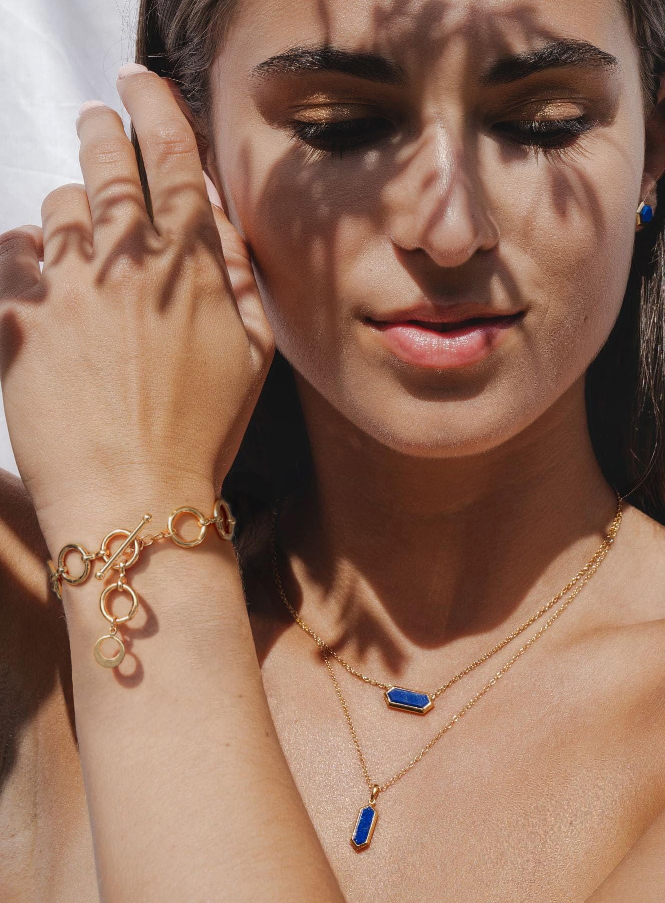 SOFYBJA Dainty 18K Gold Circles Link Bracelet for Women Personalized Adjustable Bracelet Layered Jewelry