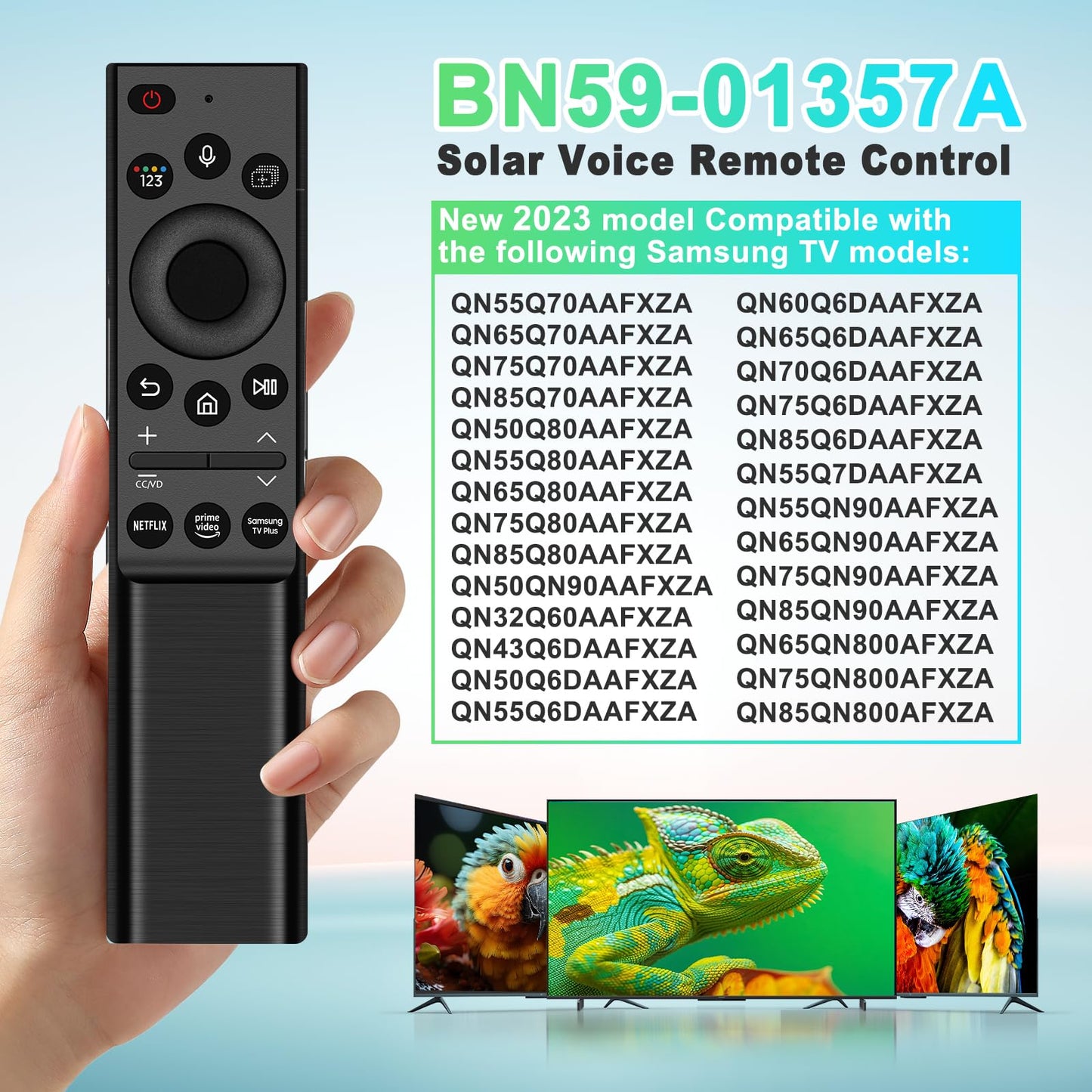 BN59-01357A BN59-01357F Solar TV Remote Replacement for Samsung Smart TV Remote Control with Voice and Rechargeable Solar,The Frame Neo QLED 4K/8K UHD Smart TVs