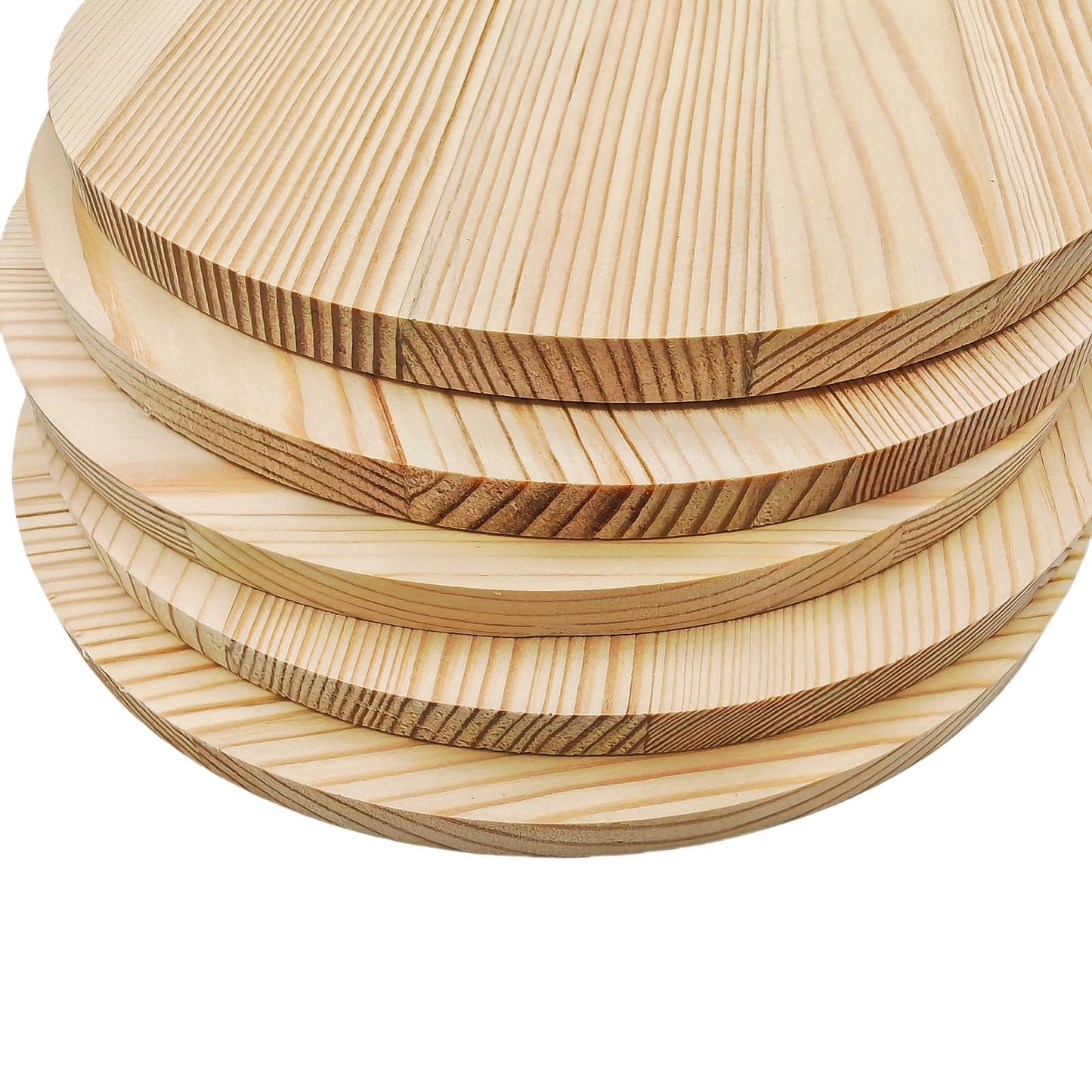 5PCS Pine Circle Plaque, 7.9x0.4in Blank Unfinished Round Wooden Circles Plaques for Craft Projects, Engraving, Wood Burning, Painting