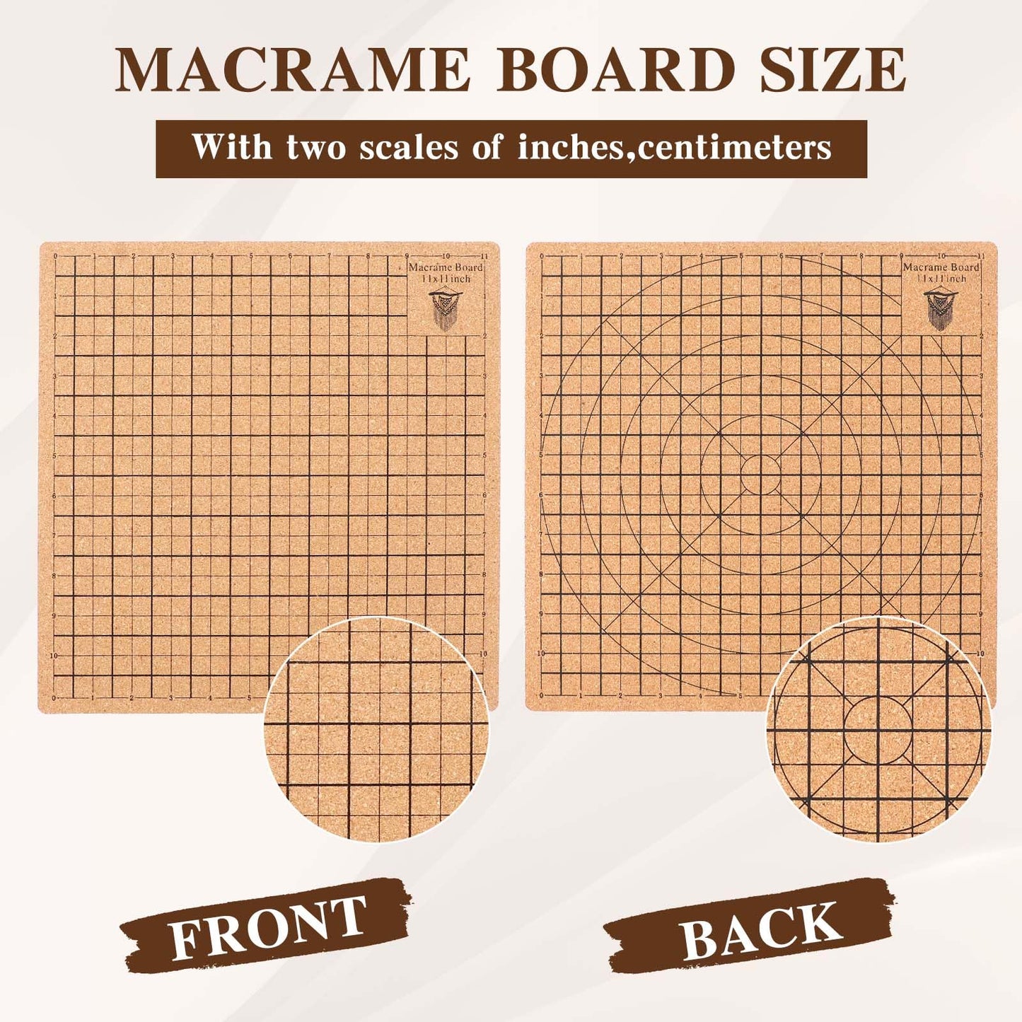 104 Pcs Macrame Board and Metal Adjustable Holder with T Pins Clips Macrame Supplies Double Sided Grids Macrame Project Board Macrame Tools for Braiding Cording Bracelet (11.8 x 11.8 Inch)
