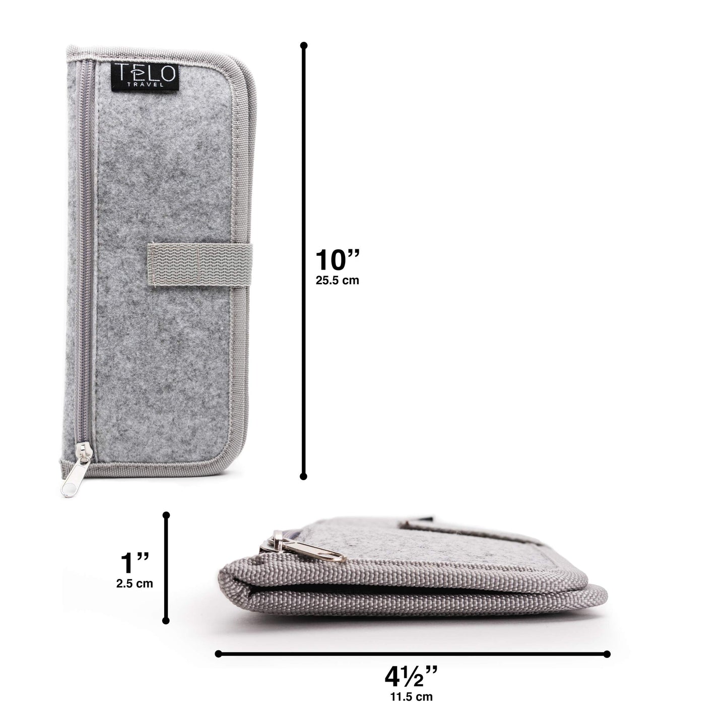 TeloTravel AM/PM Bi-Folding Pill Organizer + Supplement Case for OTC Medicine, Prescription + Vitamins - 14 Labeled Monday-Sunday Slide Lock Pouches, Grey Travel Pill Case