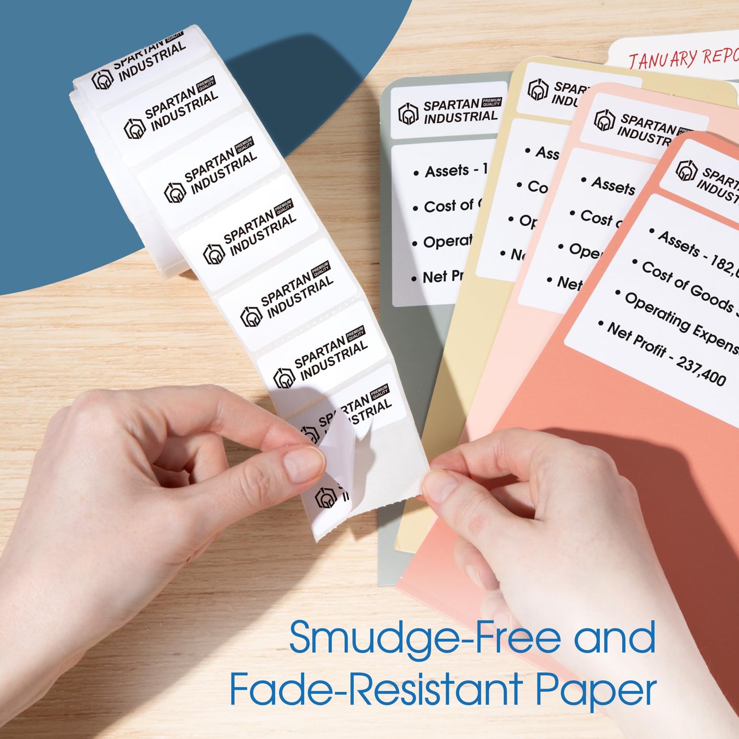 Spartan Industrial - 2.25" X 1.25" Direct Thermal Labels (10 Rolls, 1000/Roll) Perforated Barcode Address Labels - Compatible with Rollo and Zebra Desktop Printers
