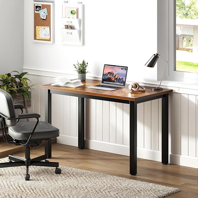 Need Small Computer Desk 31.5 inches Sturdy Writing Desk for Small Spaces, Teens Study Table Laptop Desk, Rustic Brown AC3-8040-FB