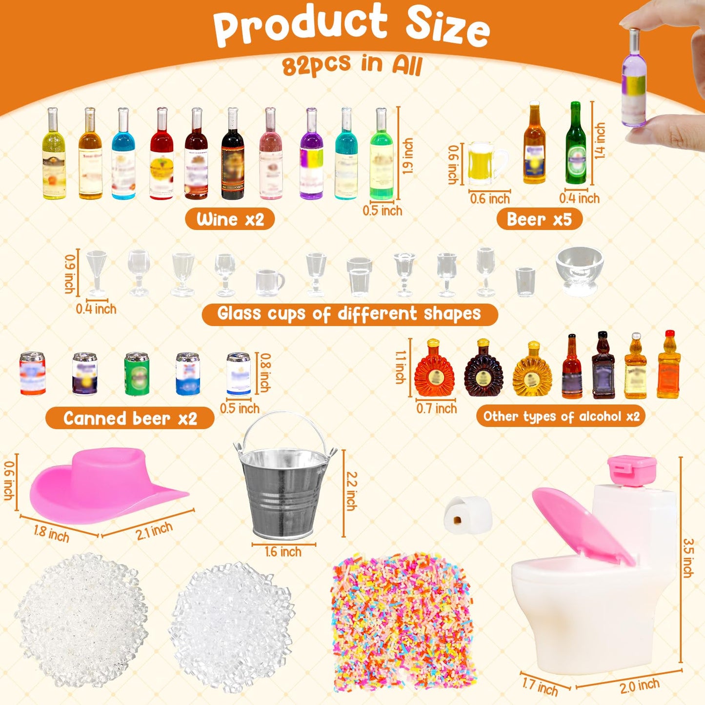 Miniature Ice Cubes Beer Bottles Mini Alcohol Bottles Mini Beer Party Decorations Bar Cake Decoration Mini Bar Accessories Mini Toilet