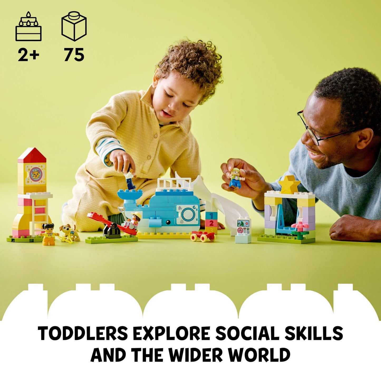 LEGO DUPLO Town Dream Playground 10991 Building Toy Set for Toddlers, Boys and Girls, Hands-on STEM Learning About Letters and Numbers Through Imaginative Play