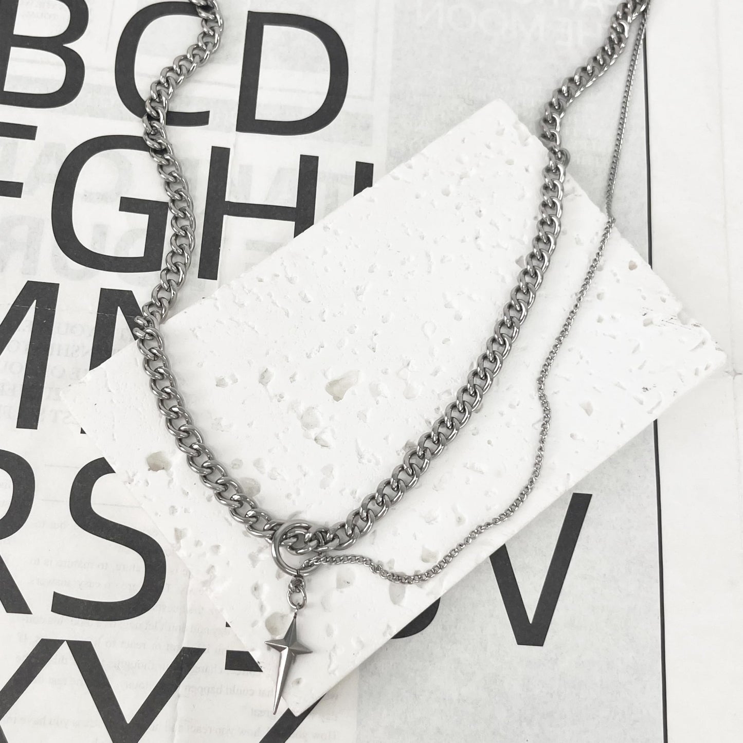 Buyongwant Star Necklace for Women Irregular Y2k Chain Fashion Jewelry Silver
