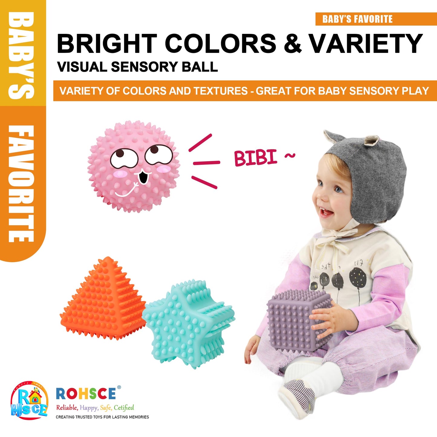 Baby Soft Blocks Building Block Toys, Babies Soft Rubber Baby Blocks 12-18 Months and Baby Sensory Balls, Montessori Toys Soft Baby Balls 6 to 12 Months Textured Geometric Shapes for Babies' Sensory D