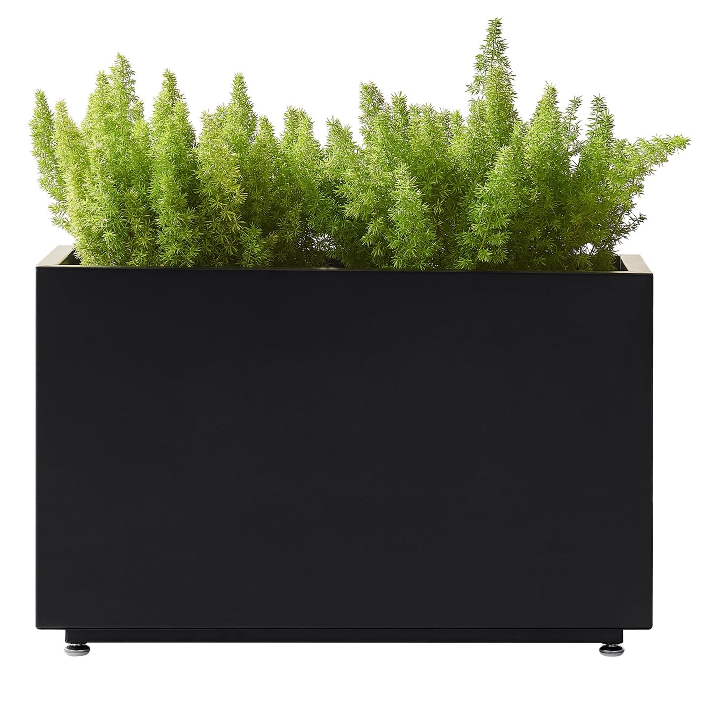 Foresland Outdoor Metal Planter Box 26Wx10Dx16H, Large Rectangular Trough Planters, Easy 5-Min Assembly, Modern Plant Container with Drainage Holes, Heavy Duty, Weather Resistant, Black