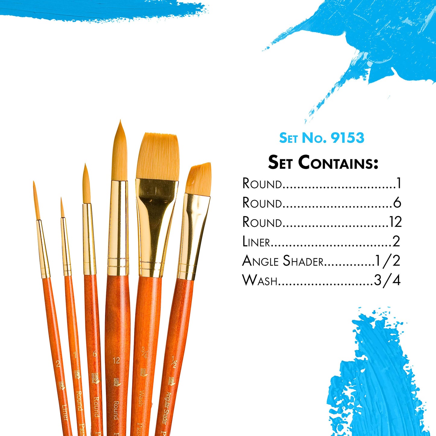 Brush Set 9153 6-Piece Syn Gold Taklon
