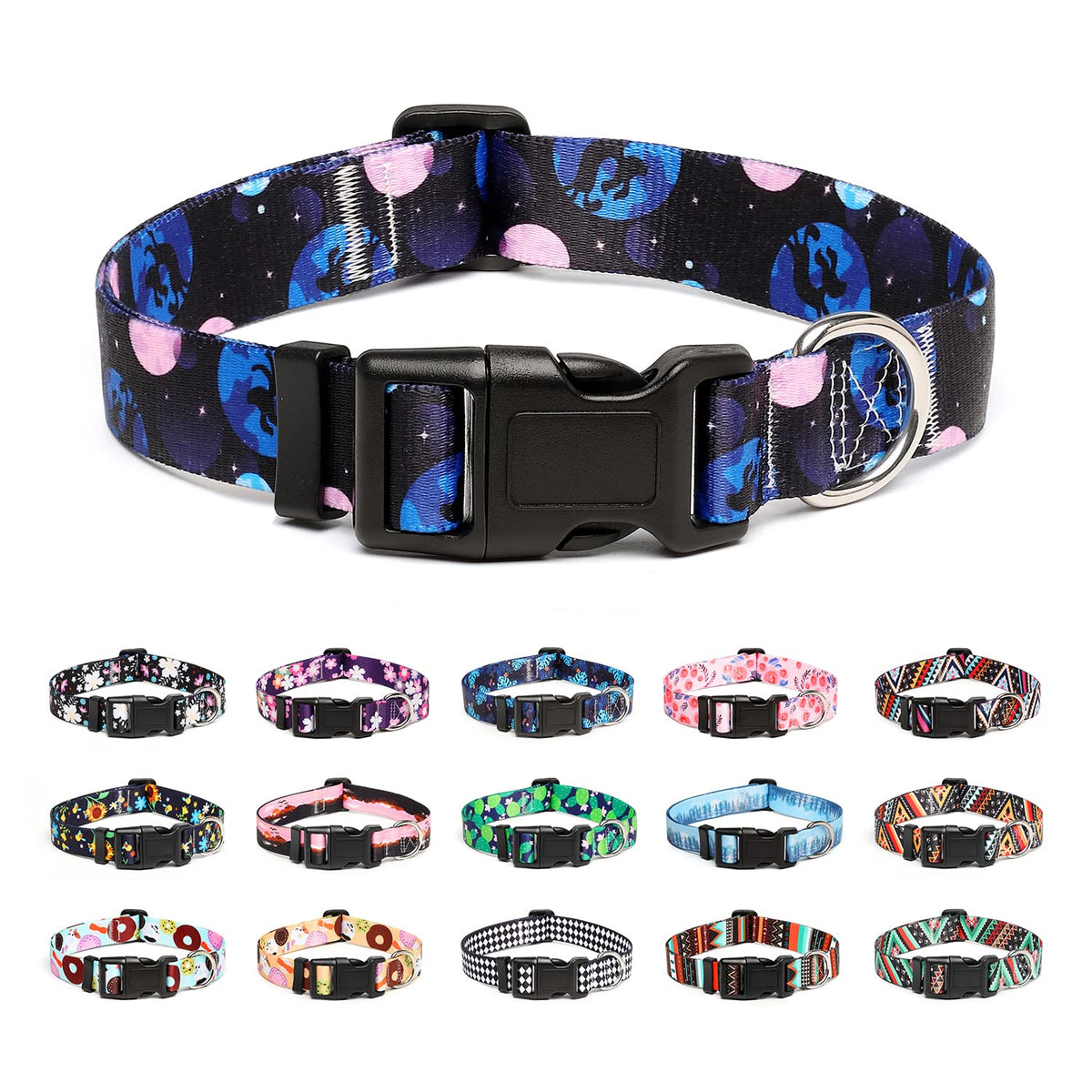 Mercano Adjustable Dog Collar - Special Design Patterns, Soft Nylon Comfortable Sturdy Pet Collar for Small Medium Large Dogs (XS, Tribal Red)