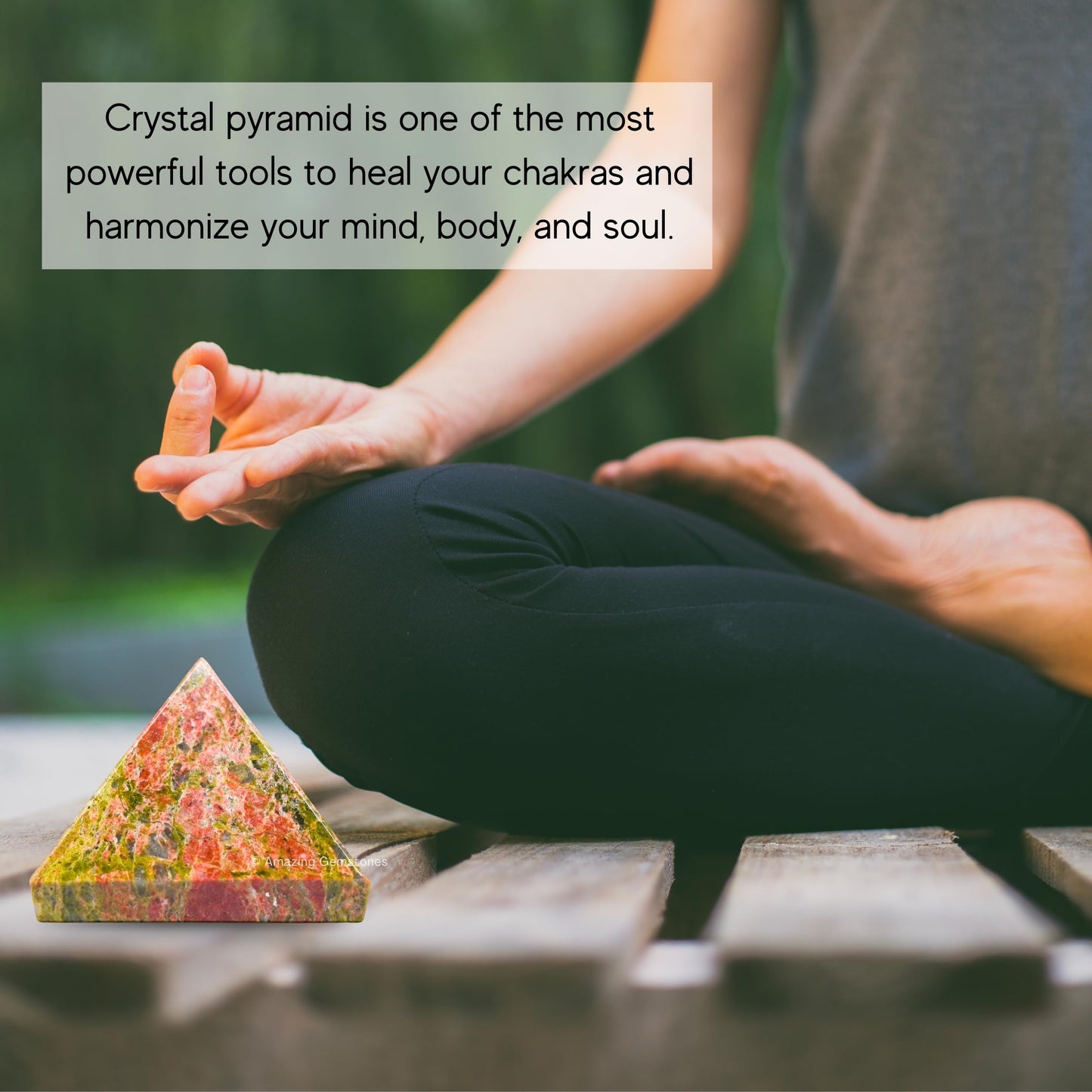 Amazing Gemstone Unakite Pyramid Crystal Healing Stones - 1.5" Great Pyramid Figurine of Natural Stone Pyramid for Meditation, Reiki, Chakra Balancing and Crystal Pyramids Grid