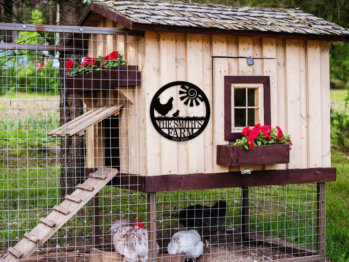 Personalized Chicken Farm Sign, Custom Chicken Coop Signs