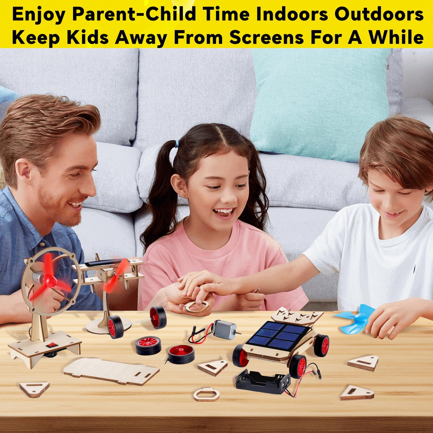 STEM Kits for Kids Age 8-10-12-14, Science Kits for Kids Age 8-12, STEM Toys Gifts for Boys Age 8 9 10 12 13 14, Car Building Science Experiment Projects 9-12, Solar Power & Engineering Kit
