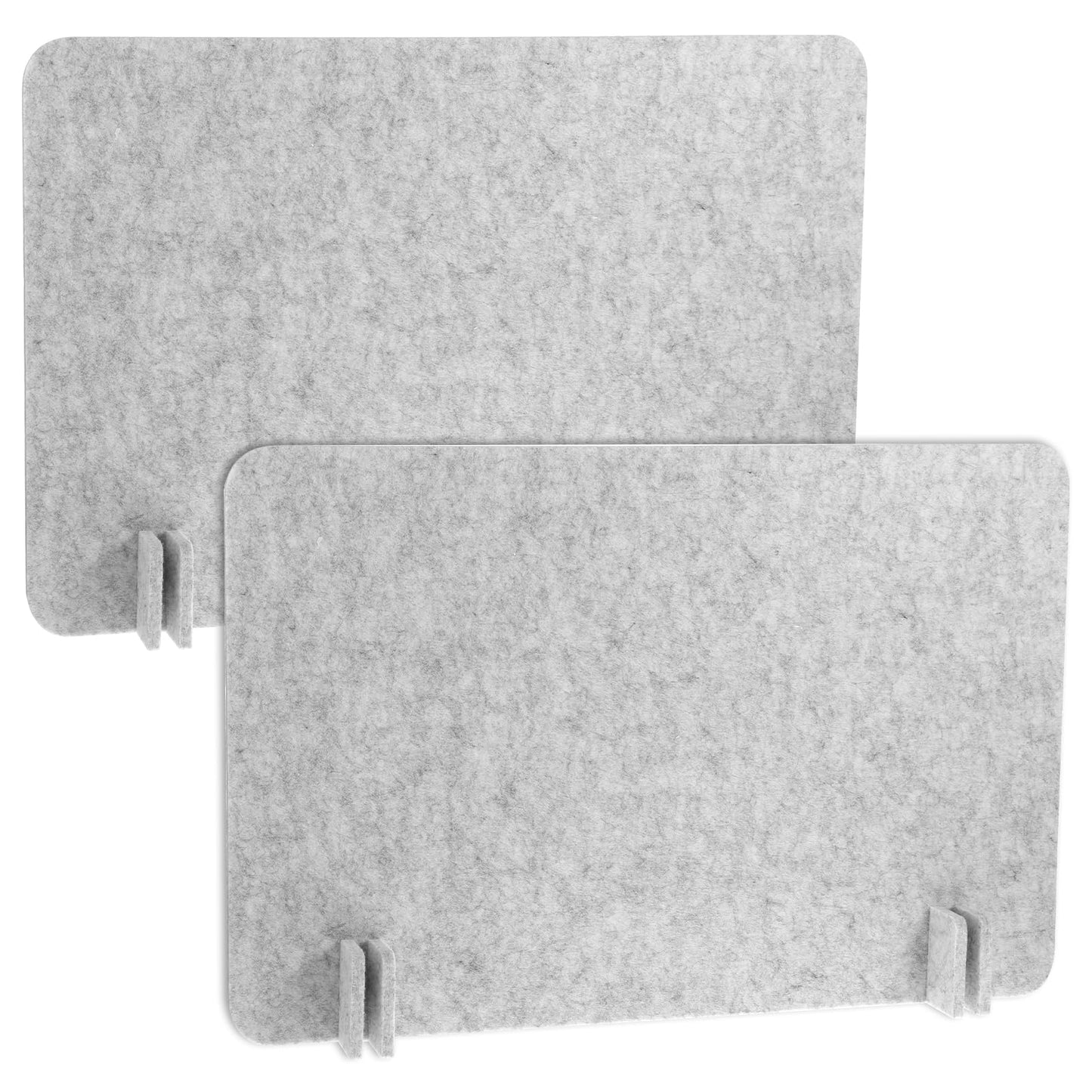 BOHUIZ 2pcs Acoustic Desk Privacy Panel, 24 x 16" Desk Dividers for Students Desk Partition with Support Feet for Office or Home Use(Silver Gray)