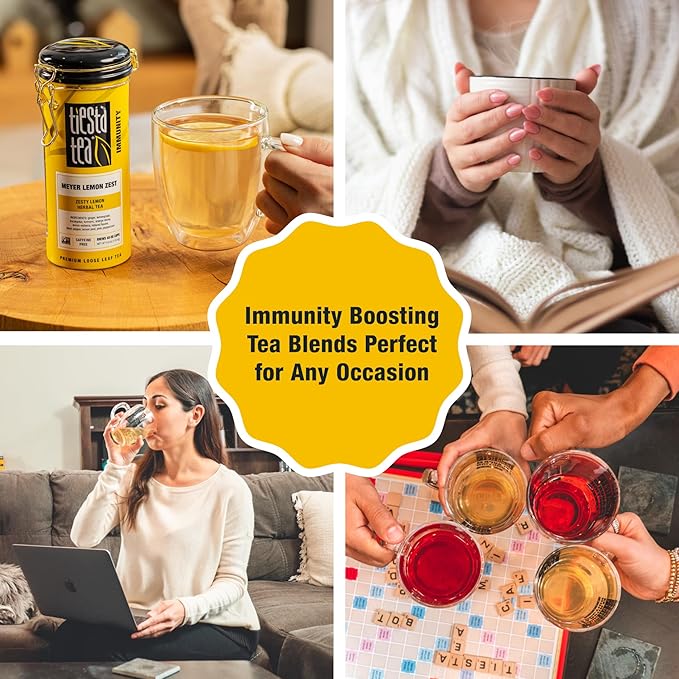 Tiesta Tea - Meyer Lemon Zest, Loose Leaf, Zesty Lemon Herbal Tea, Premium Non-Caffeinated Blend, Makes Hot or Iced & Up to 50 Cups, 4oz Refillable Tin