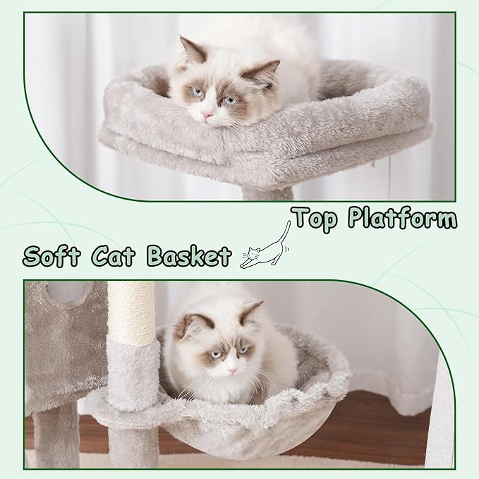 Gitelsnour Cat Tree Tower 42'' with Condo, Indoor Scratching Post GCT005SW