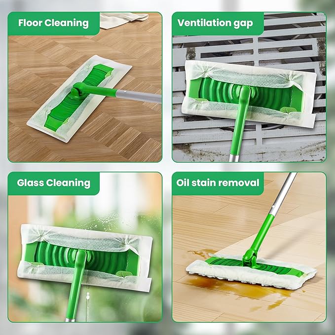 60 Count Dry Sweeping Cloths Compatible with Swiffer Sweeper Heavy Duty Pet Pads Refills Cleaning Dust and Hair,Disposable Mop Pads Refills
