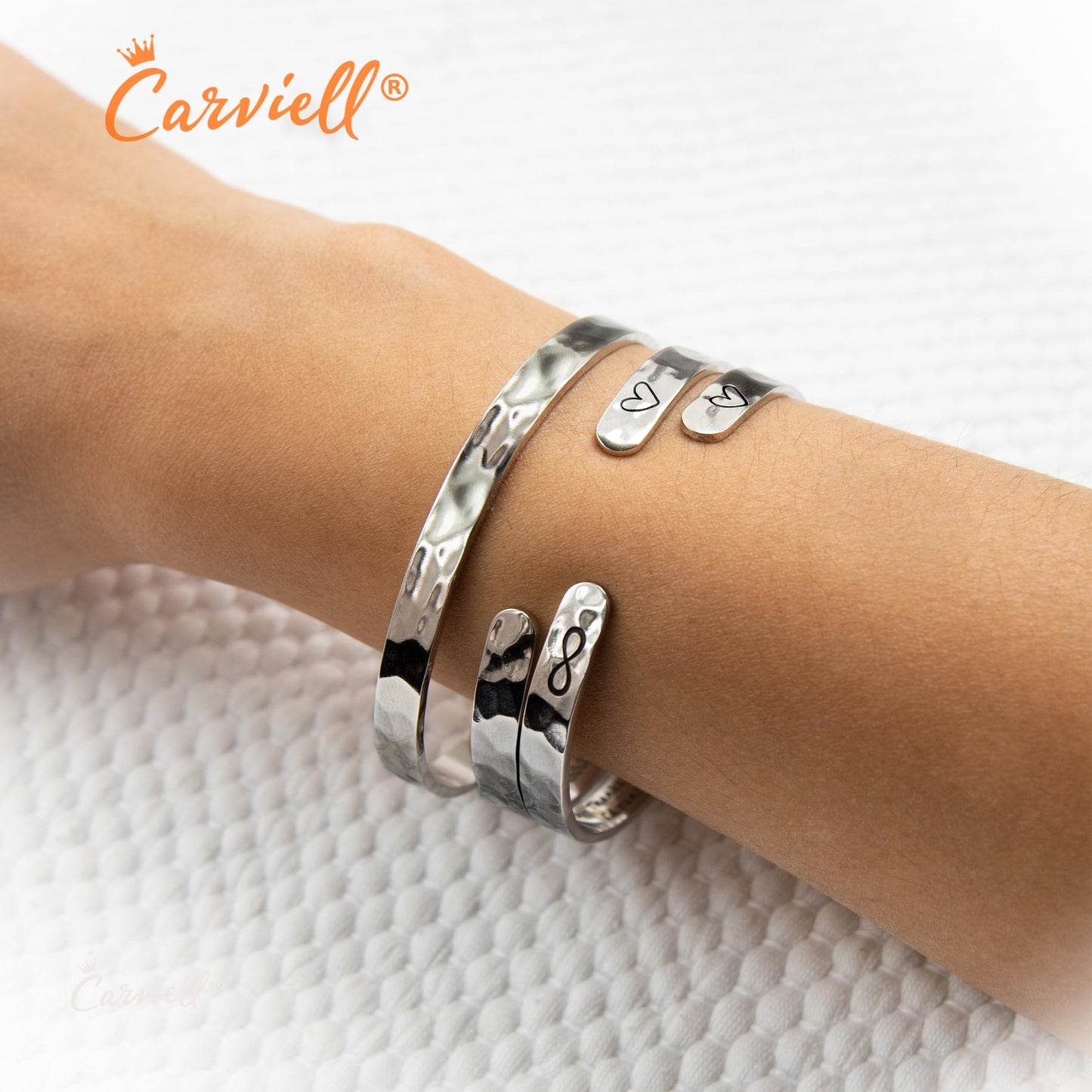Carviell Bracelet, Funny Birthday Gift for Sister, Sister Bracelet Jewelry, Silver Personalized Cuff