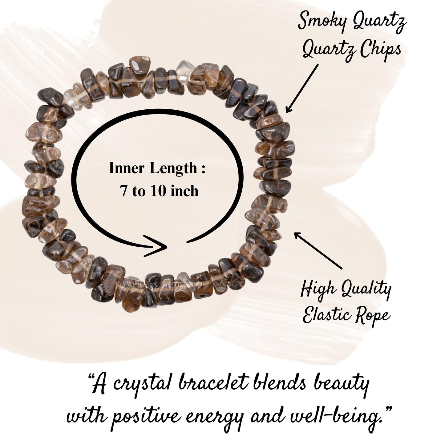 Amazing Gemstone Chips Bracelet (Smoky Quartz)