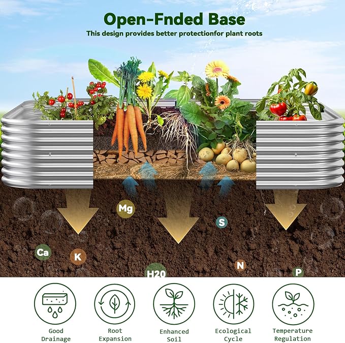 3 Pack 6x3FT Corrugated Galvanized Steel Raised Garden Bed Outdoor, Metal Above Ground Garden Bed for Vegetables and Flowers, Raised Beds for Gardening