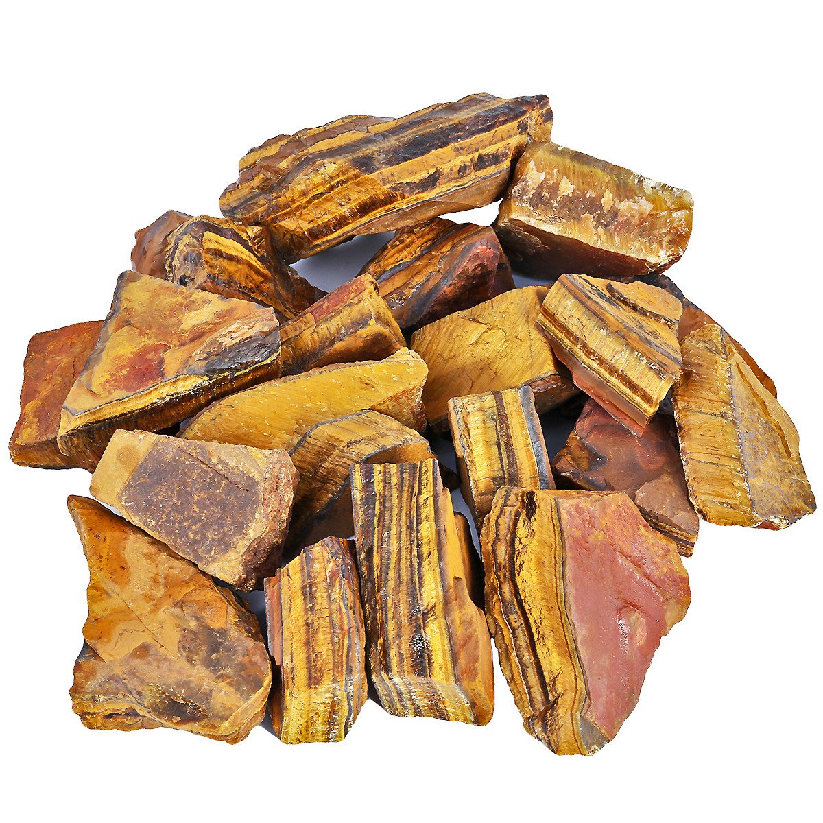 mookaitedecor 1 lb Bulk Natural Tiger's Eye Raw Crystals Rough Stones for Tumbling,Cabbing,Polishing,Wire Wrapping,Wicca & Reiki Crystal Healing