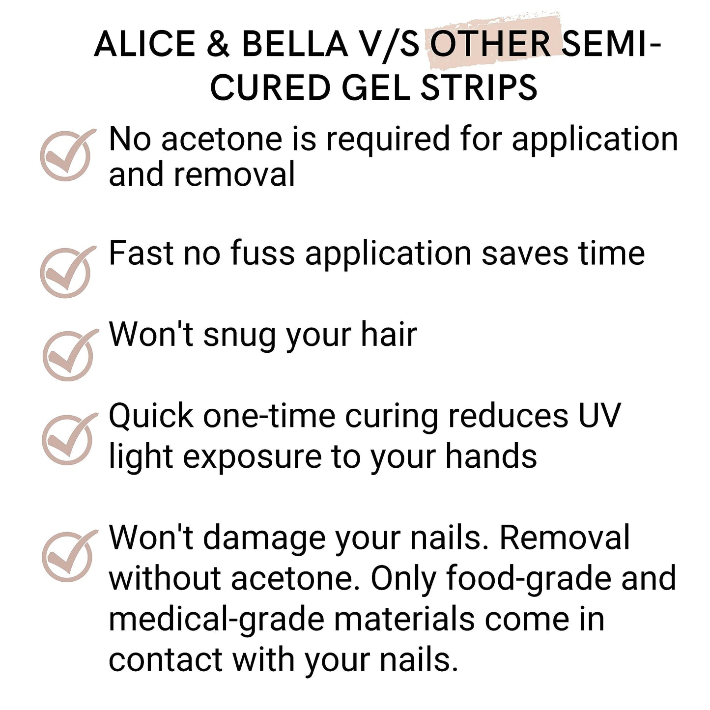 ALICE & BELLA Semi Cured Gel Nail Strips-20 PCS Nude Pink Neutral Nail Strengthening Gel Stickers, Use with UV Light Lamp, Salon Quality Manicure Wraps (Nude Pink)