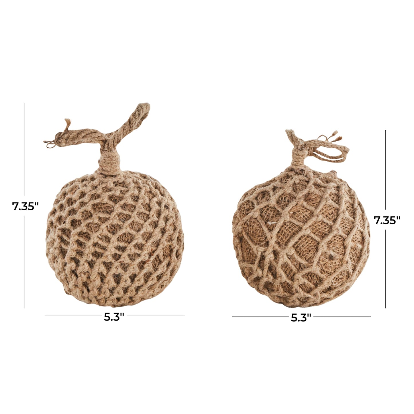 Deco 79 Cement Stone Knot Handmade Decorative Sculpture Woven Layered Orb Home Decor Statues with Handles, Set of 2 Accent Figurines 5"W, 6"H, Brown