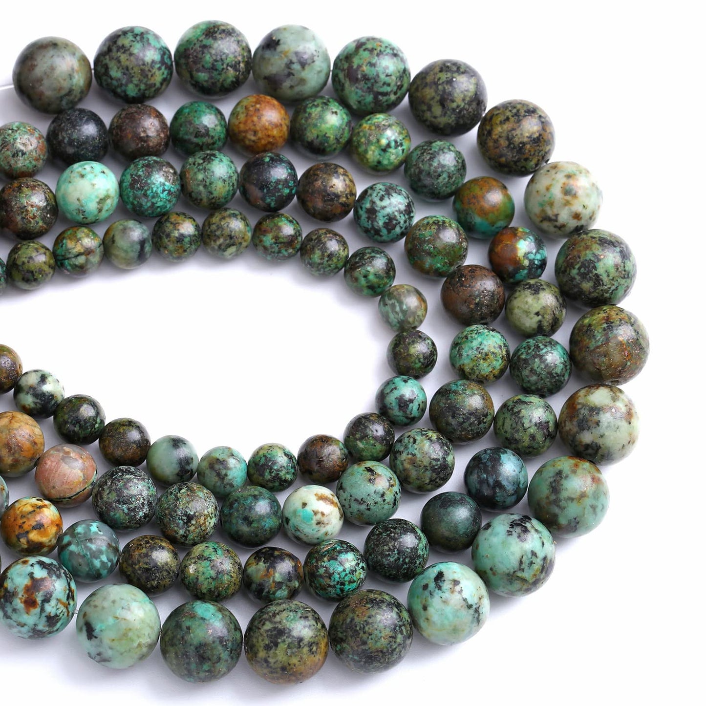6mm 60pcs Natural Stone Green African Turquoise Spacer Loose Beads for Jewelry Making DIY Bracelet Necklace