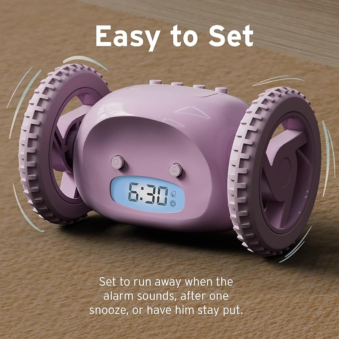 CLOCKY Alarm Clock on Wheels – Loud Rolling Alarm Clock for Heavy Sleepers