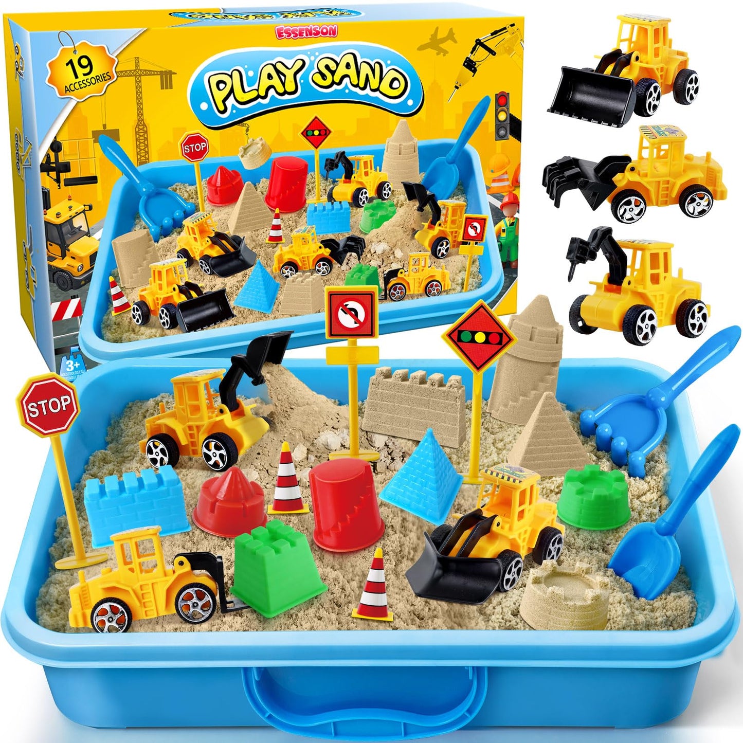 Sensory Bin, Construction Kit with Sensory Sand, Play Sand Pretend Play Beach Toy, Sandbox for Girls and Boys