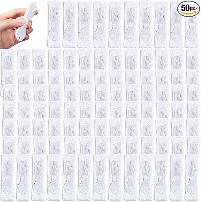 Patelai 50 Pcs Handle Toothbrush Thumbprint Individually Packaged Security Toothbrush Bulk with Short Handle Soft Bristles for Portable Travel Teeth Cleaning, Mini Size