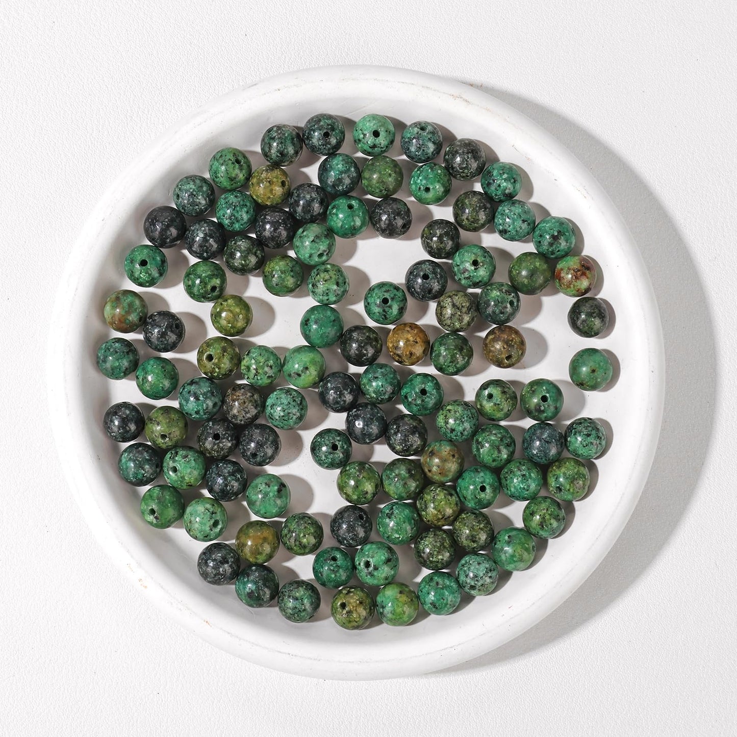 Raicegs 100pcs 8mm African Turquoise Beads Natural Gemstone Beads Round Loose Beads for Jewelry Making DIY Bracelets Necklace