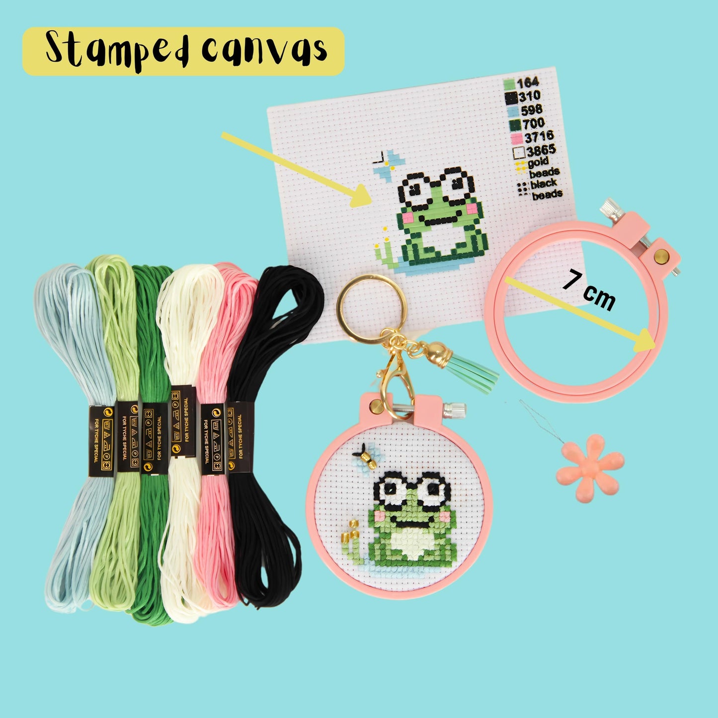 IDDI Cute Creatures Embroidery Kit for Kids. Stamped Cross Stitch Kits for Beginners. Kid Needlepoint. Crafts for Girls 8-12. Easy Crafts. DIY Keychains for Kids. Needlework Kits. Backpack Charms.