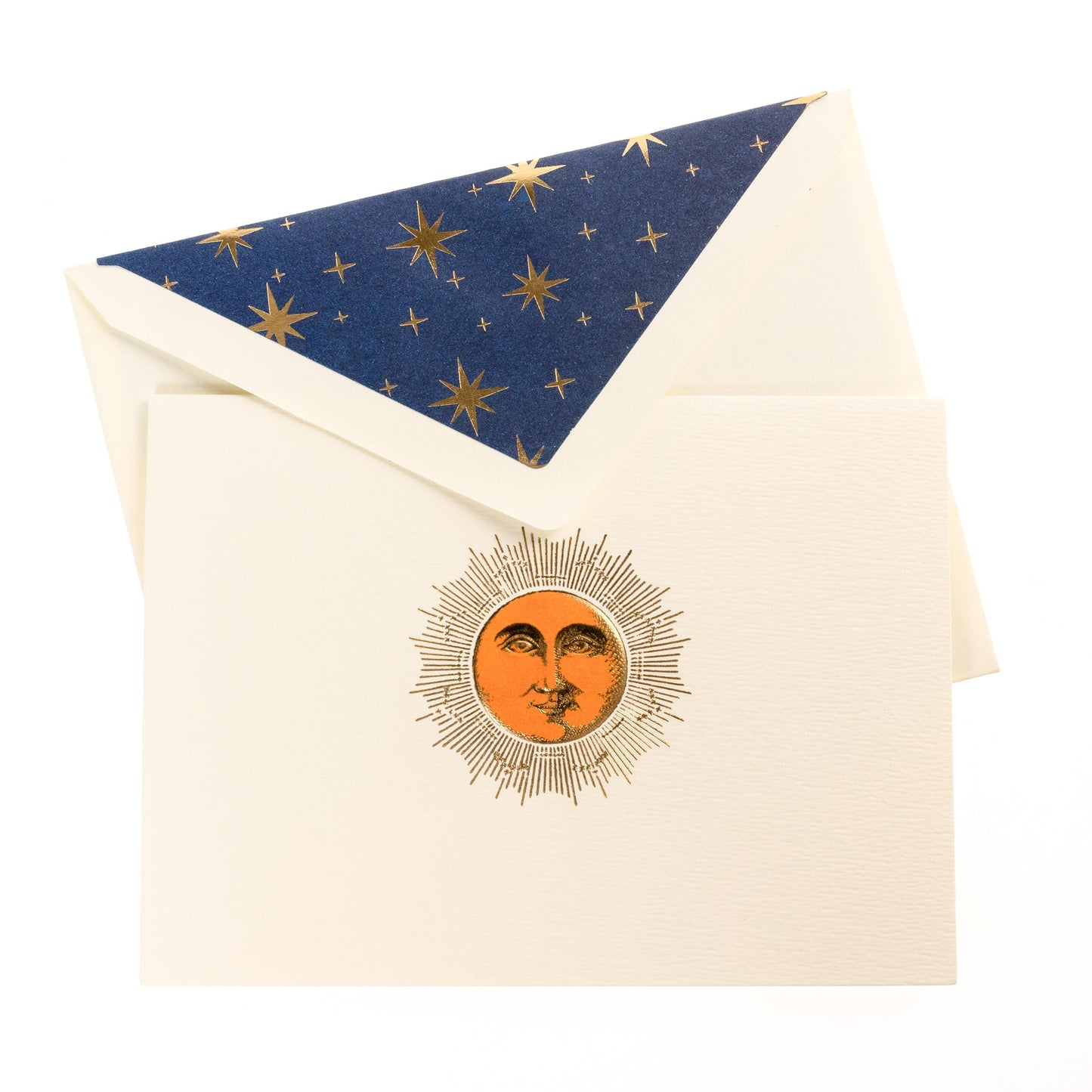 Graphique Sun Designer Cards Luxe Collection, Gold Foil Embossed Stationery Boxed Set, 10 Blank Cards with 11 Envelopes, All Occasion Greetings, 5.25" x 3.8"