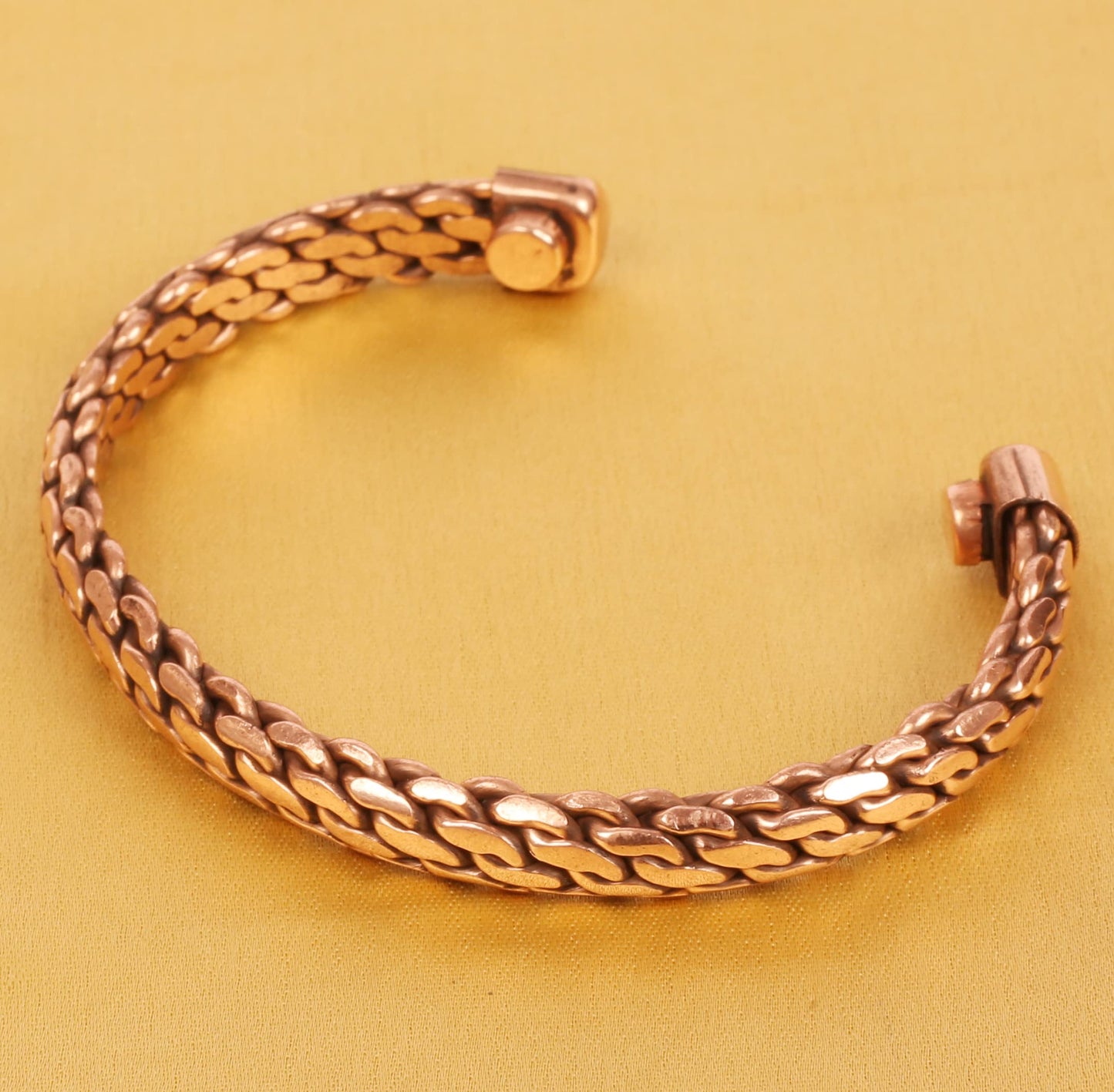 Touchstone Copper bracelet Tibetan style. Hand forged with solid and high gauge pure copper. Elegant weave pattern.