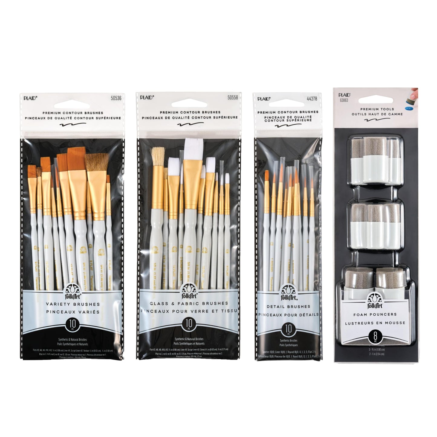 FolkArt Ultimate Tool Kit, 38 Piece Set Including 30 Premium Paintbrushes and 8 Foam Spouncers, Perfect for DIY Arts and Crafts Projects, PROMOFATLS24