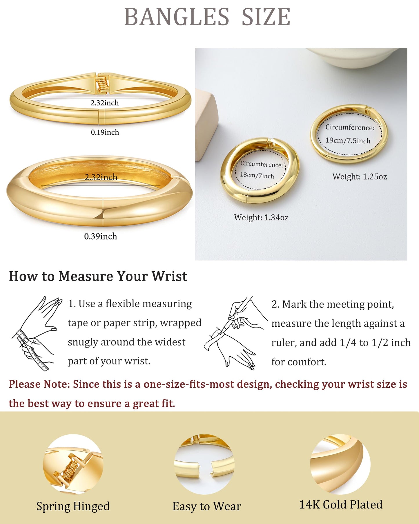 AYWFCBF 2pcs Silver Cuff Bangle Bracelets for Women, Trendy Hinged Cuff Open Wide Chunky Gold Bracelet Stack Arm Cuff Statement Jewelry Gifts for Women