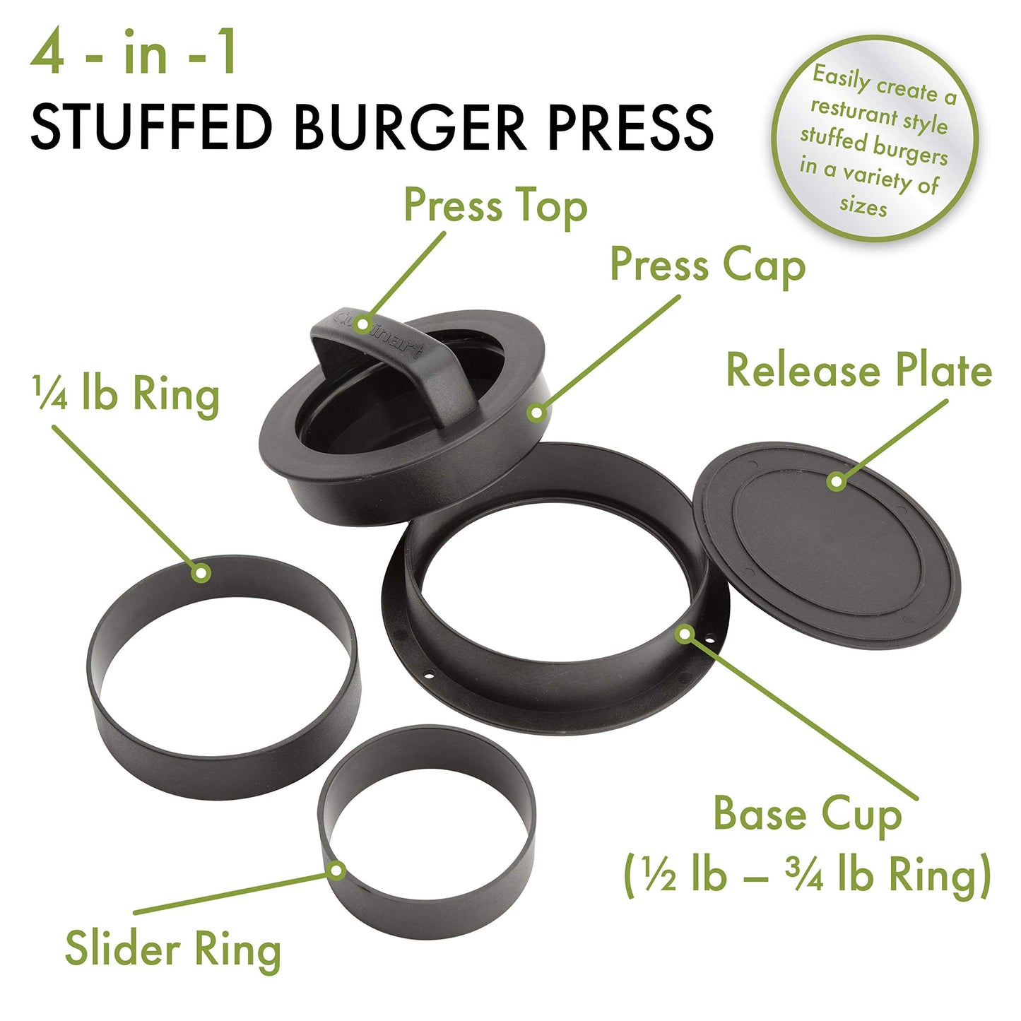 Cuisinart CSBP-200 Stuffed, 4-in-1 Burger Press