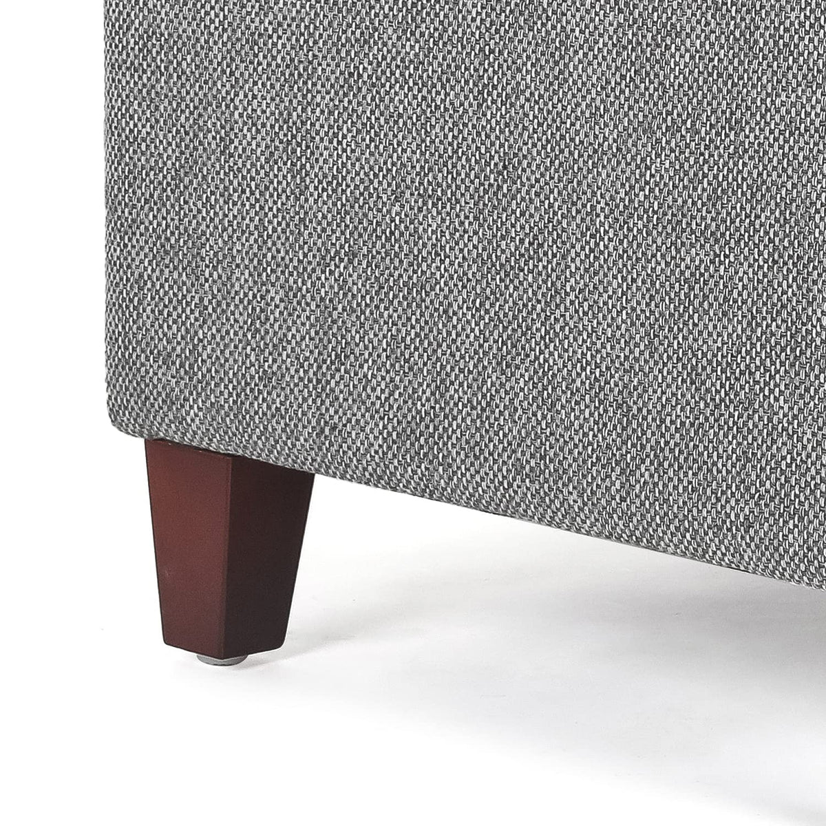 17 Inch Square Linen Storage Ottoman for Living Room & Bedroom