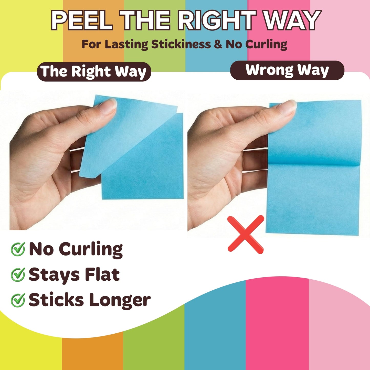 Infiniko Sticky Notes 3x3 (12 Pads/1200 Sheets) – 2026 Improved Adhesive, Super Sticky & Bright Neon Colors – 1200 Sheets – Ideal for School, Office & Desk Supplies