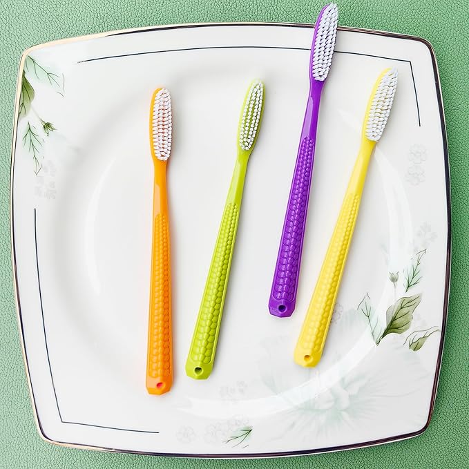 EasyHonor Huge Head, Big Giant Head Toothbrush, Hard & Firm bristles BPA Free for Proper Dental Care, White Hard Bristles.(8pcs)