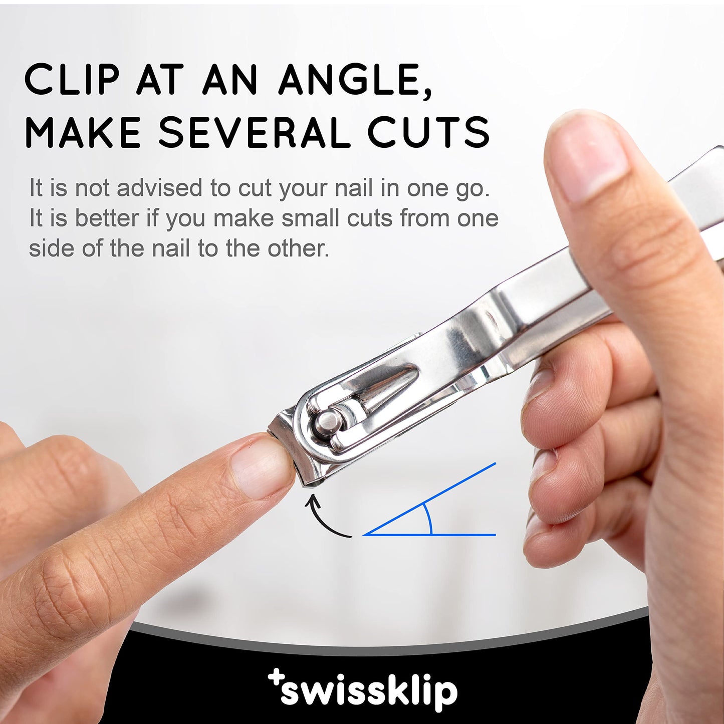 Swissker by Swissklip Nail Clippers for Men & Women I Finger Nail Clippers for Adult with 360 Degree Rotating Head I Fingernail Clippers for Women I Surgical-Grade Stainless Steel Material (2 Pack)