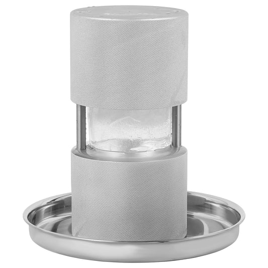 VEVOR Ice Ball Press, 2.4" Ice Ball Maker, Aircraft Al Alloy Ice Ball Press Kit for 60mm Ice Sphere, Ice Press with Tong and Drip Tray, for Whiskey, Cocktail, Bourbon, Scot on Party & Holiday, Silver