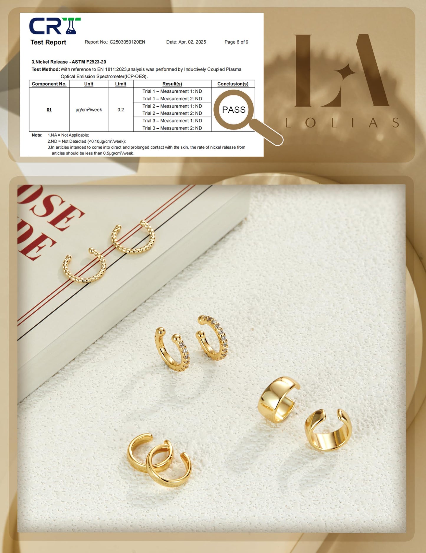 LOLIAS 4 Pairs Ear Cuffs Non Piercing - 14K gold plated Ear Cuff Earrings for Women Ear Cuff for Non Pierced Ears Clip on Cartilage Earring Chunky Adjustable Fake Earrings Set