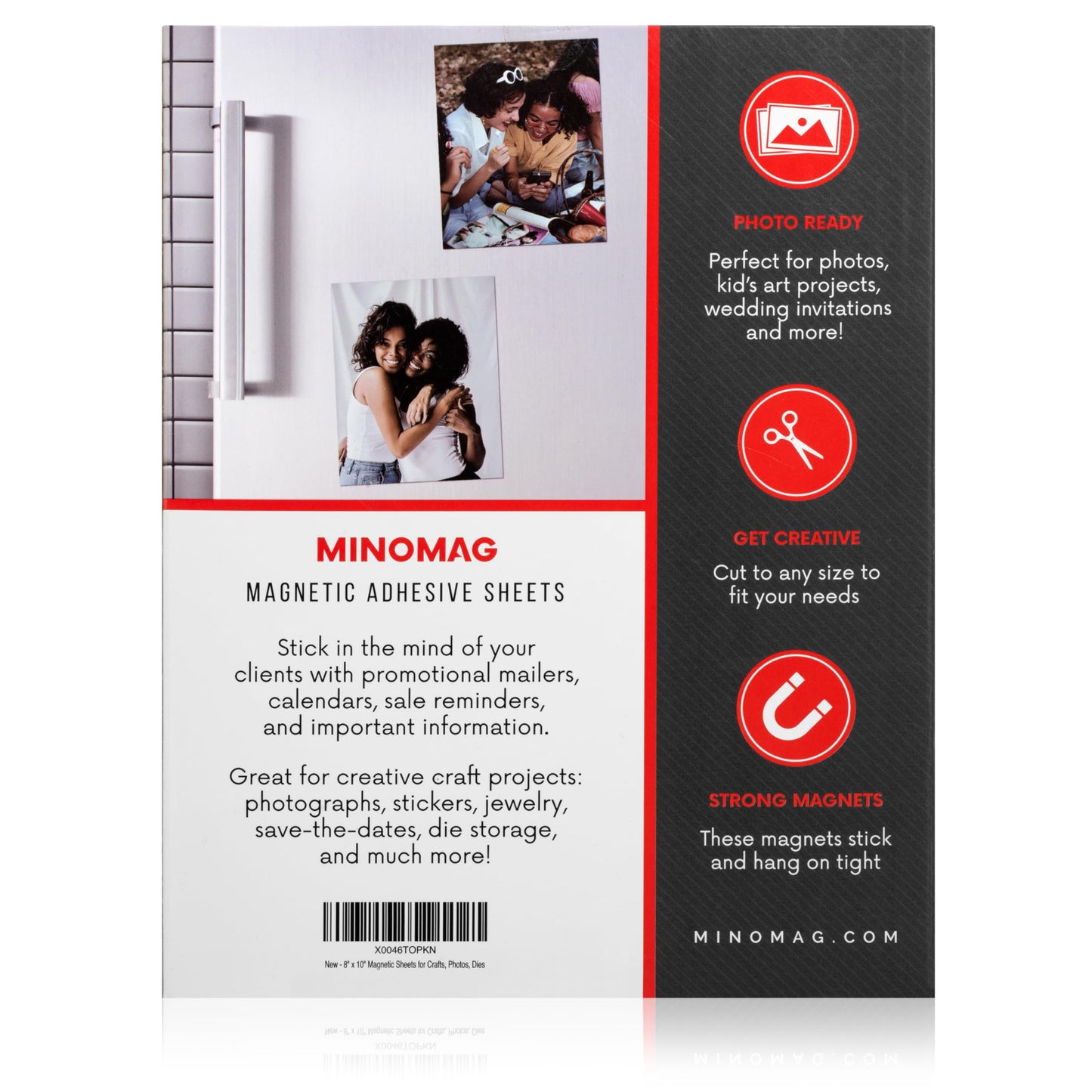 10pk Magnetic Sheets with Adhesive Backing 8x10 inch | Cut to Size Magnet Sheets for Dies, Photos, Stamps, Crafts