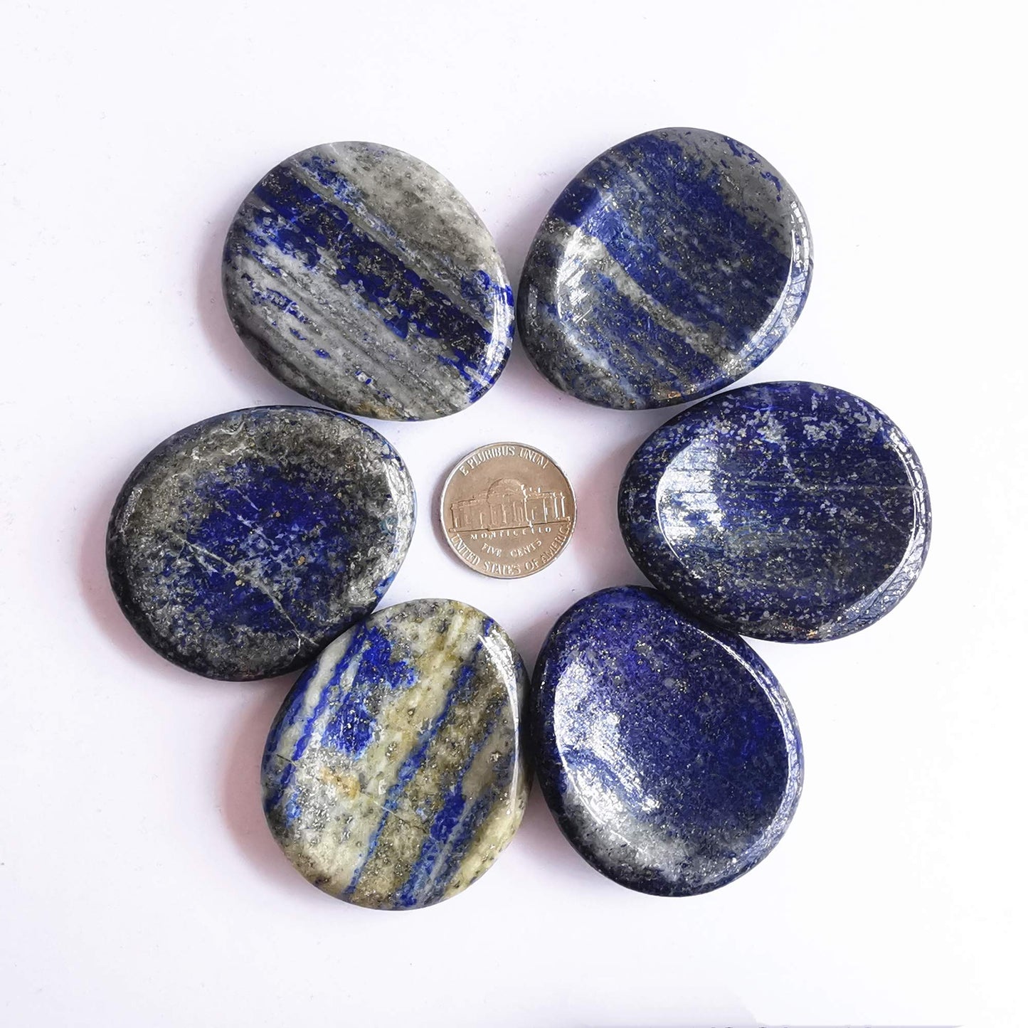 Bacatgem Natural Lapis Lazuli Water Drop Chakra Thumb Worry Stone,Stress Relax Healing Reiki Crystal Pocket Palm Stones