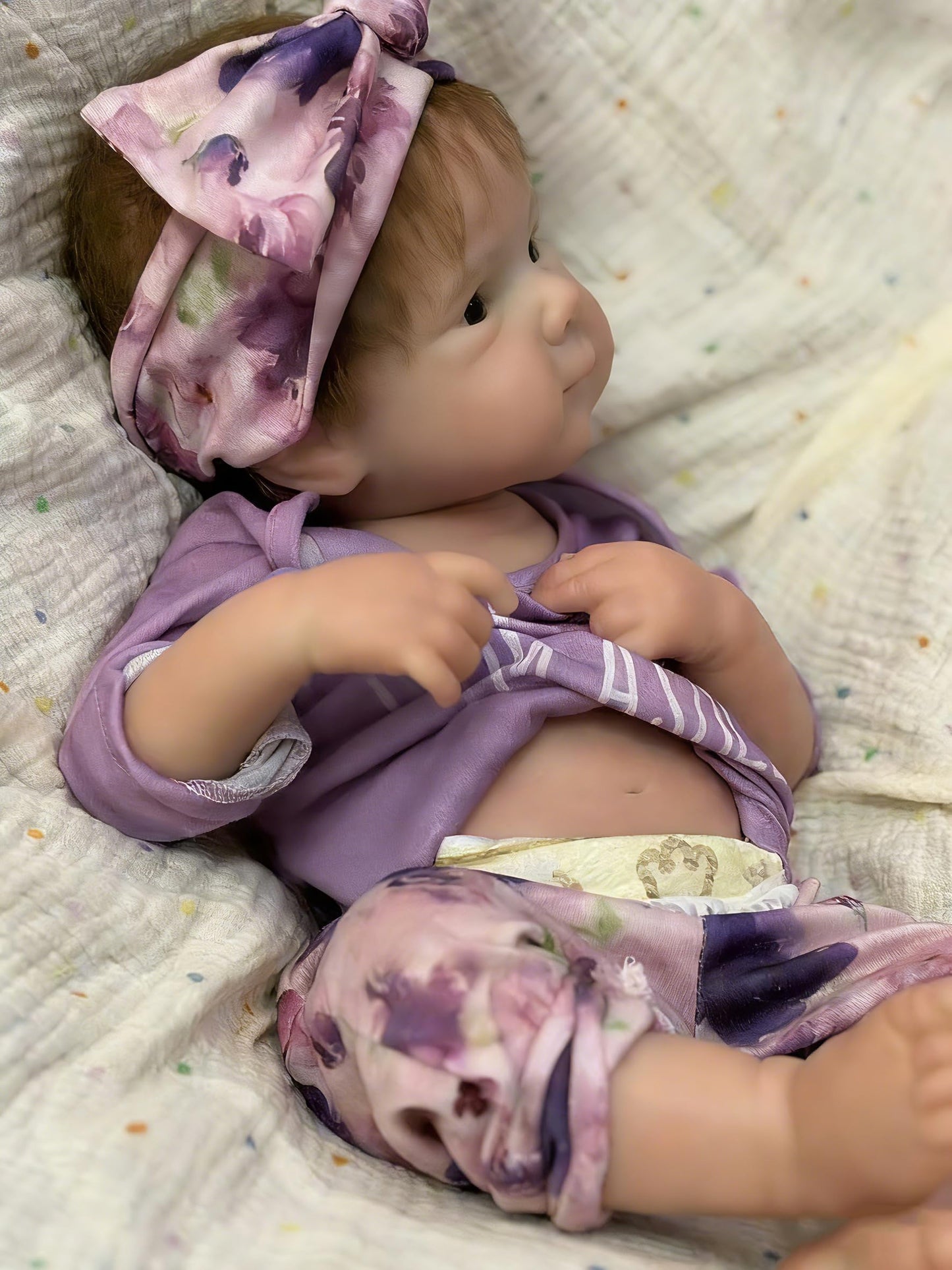Aniiyy 18Inch 6.39lbs Full Silicone Baby Doll Can Open Mouth Soft Silicone Anatomically Correct Reborn Girl Dolls with Hand Rooted Hair - Bettie