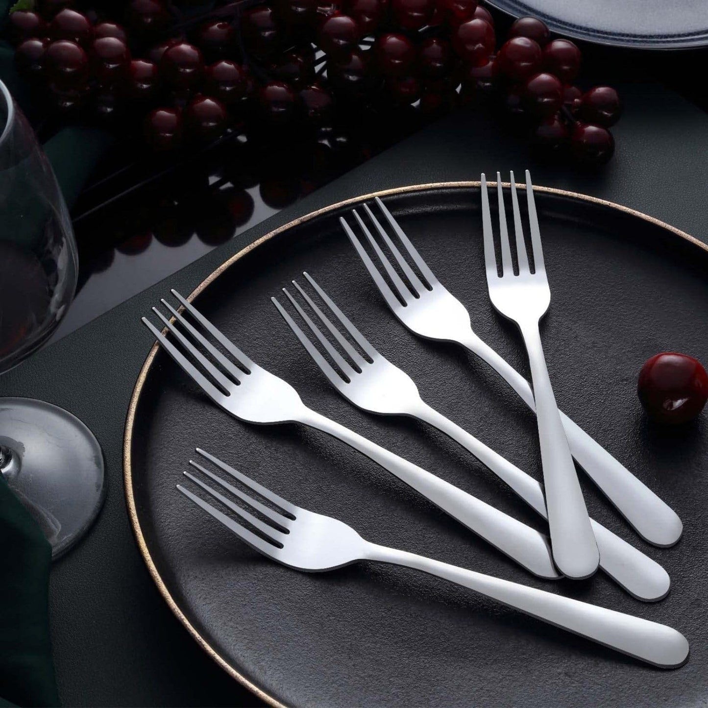 Unokit 24-Piece Stainless Steel Dinner Forks Silverware - 7.1 Inch Silver Dinner Forks Set of 24, Forks Set, Flatware Forks for Home, Kitchen or Restaurant, Mirror Polished, Dishwasher Safe